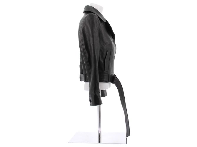 Magda Butrym Lederjacke Schwarz - Ansicht 3