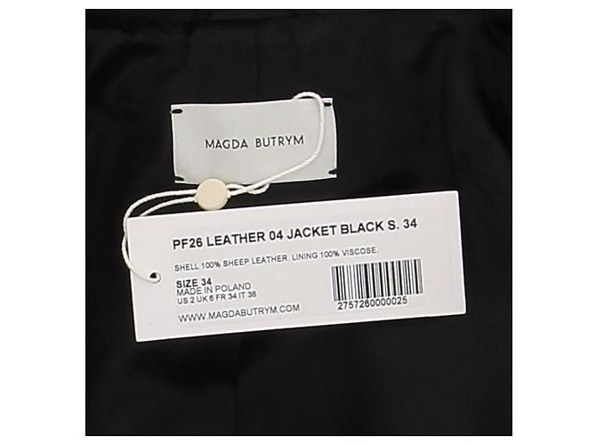 Magda Butrym Lederjacke Schwarz - Ansicht 6