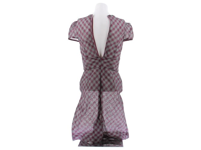 Autre Marque Grau-violett kariertes Kleid - Ansicht 2