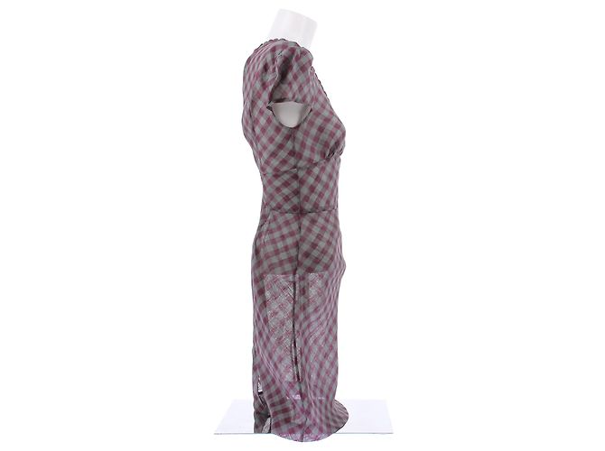Autre Marque Grau-violett kariertes Kleid - Ansicht 3
