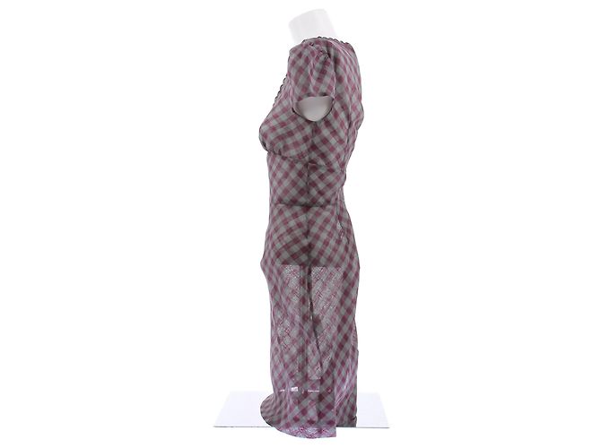 Autre Marque Grau-violett kariertes Kleid - Ansicht 4