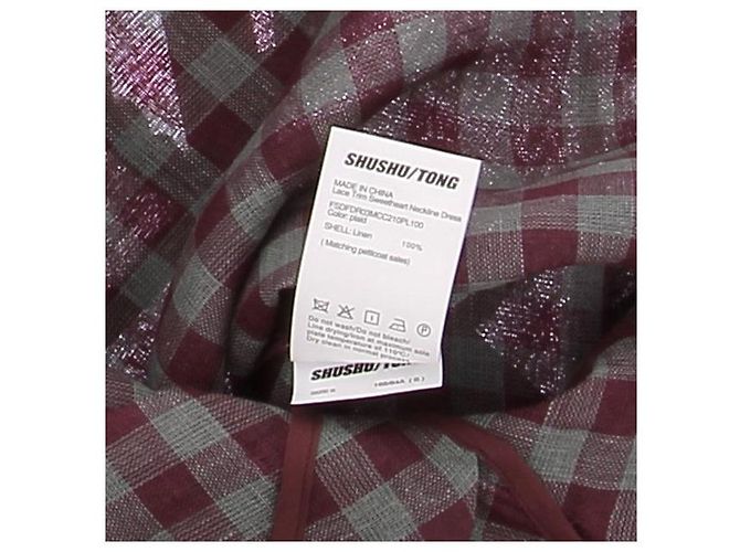 Autre Marque Grau-violett kariertes Kleid - Ansicht 5