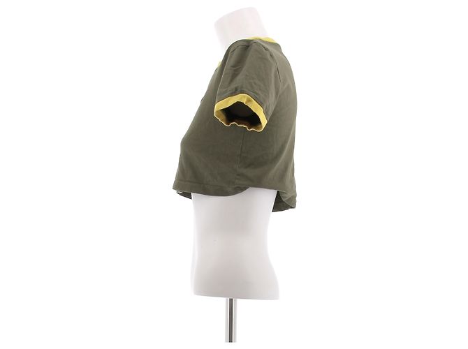 Miu Miu Crop Top in Khaki und Gelb - Ansicht 4