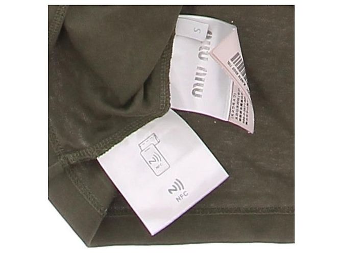 Miu Miu Crop Top in Khaki und Gelb - Ansicht 7