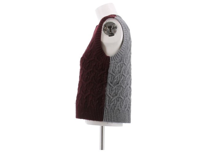 Ganni Pull sans manches bicolore Grey - view 4