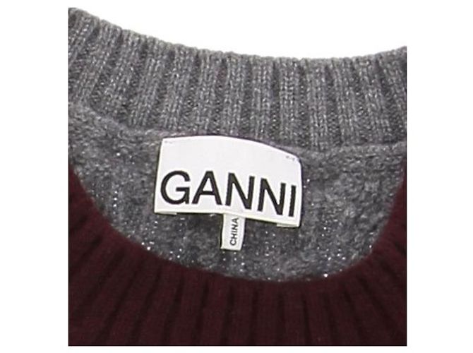 Ganni Pull sans manches bicolore Grey - view 5