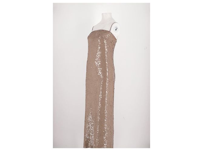 Vestido largo beige de viscosa Tory Burch - vista 4
