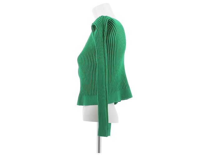 T-shirt verde com abertura frontal Jacquemus - vista 4