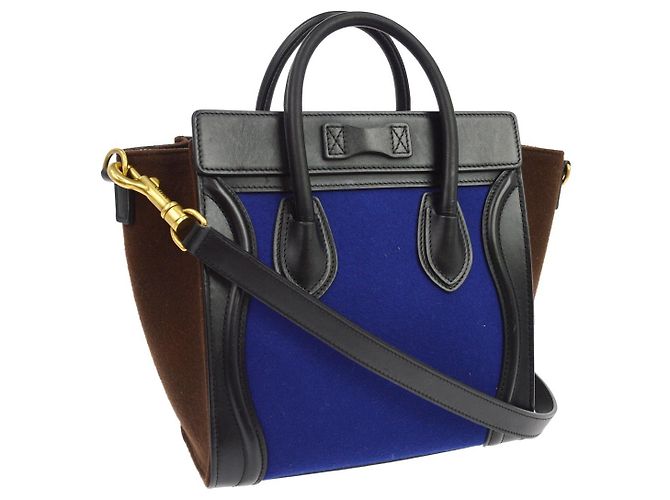 Céline Celine Tricolor Luggage Felt Nano Blau - Ansicht 2