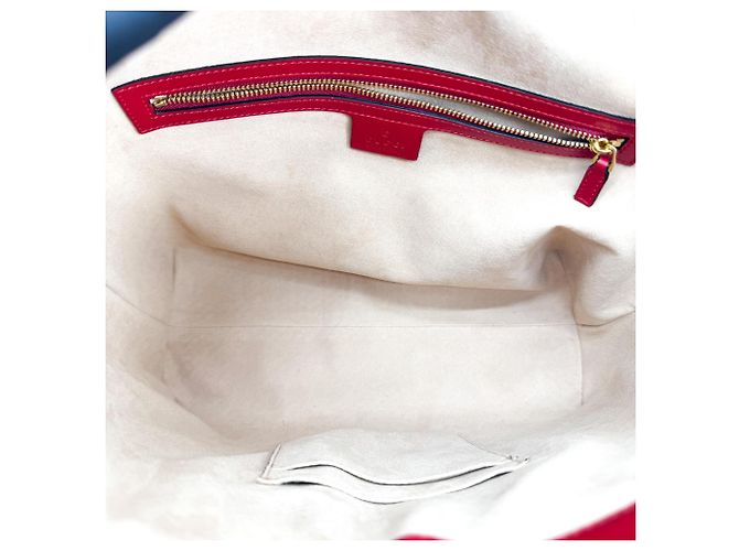 Gucci Signature Fold Over Guccissima Leather Medium Rosso - vista 5
