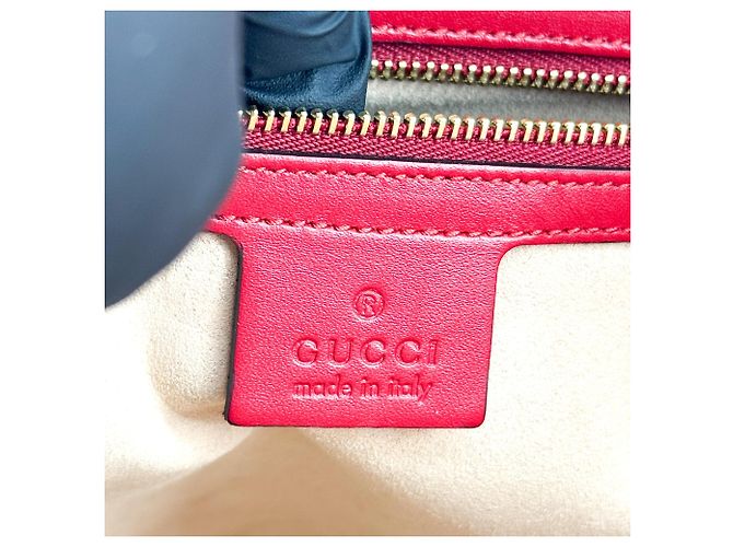 Gucci Signature Fold Over Guccissima Leather Medium Rosso - vista 6