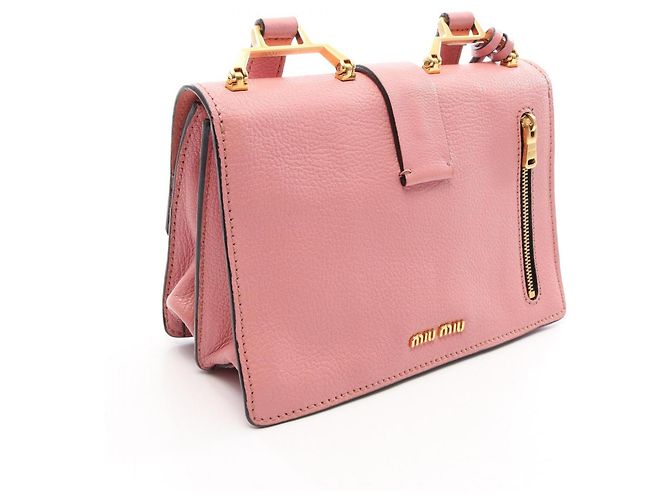 Miu Miu Madras Pink Leather Schultertasche - Ansicht 2