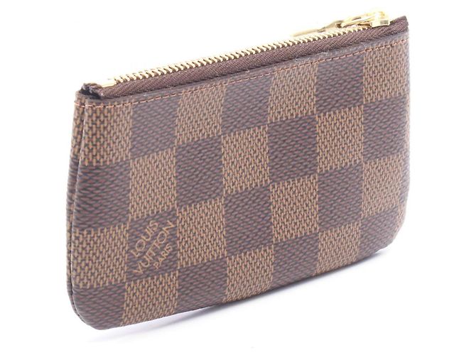 Louis Vuitton Pochette Clé Damier Ebene Coin Purse Castaño - vista 2