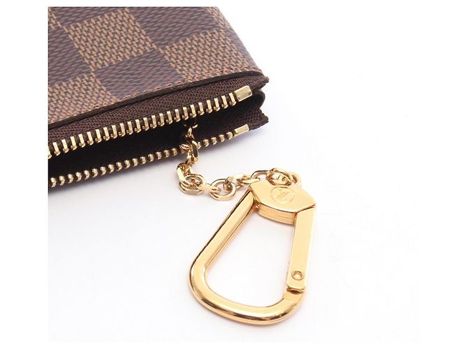 Louis Vuitton Pochette Clé Damier Ebene Coin Purse Castaño - vista 6