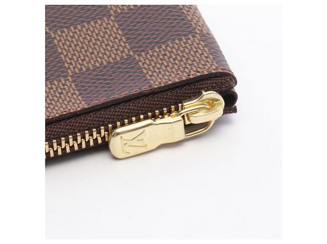 Louis Vuitton Pochette Clé Damier Ebene Coin Purse Castaño - vista 7