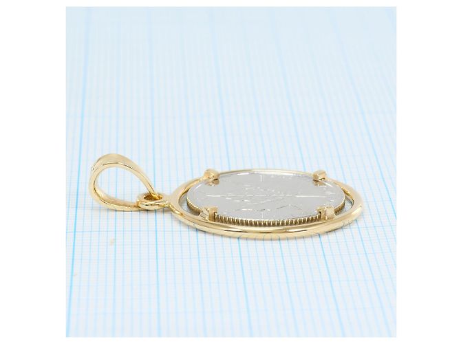 Autre Marque Collana con pendente in oro giallo 14K e platino D'oro - vista 4