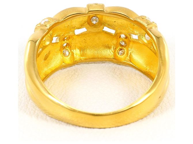 Autre Marque Ehering aus 18K Gelbgold mit Diamant Golden - Ansicht 4