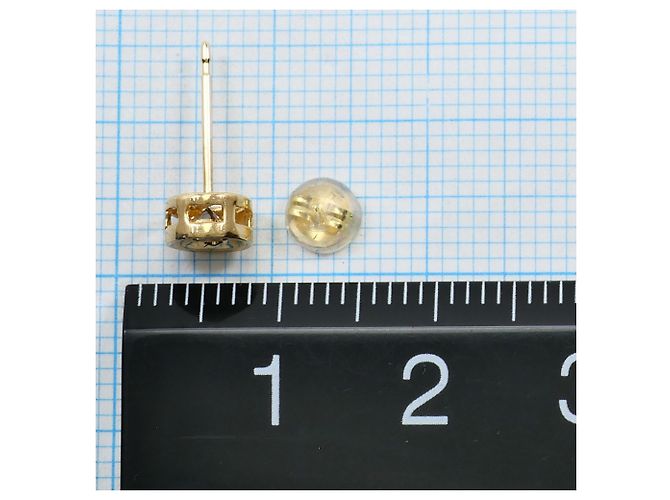 Autre Marque Pendientes de botón en oro amarillo 18K con diamantes marrones Castaño Dorado - vista 3