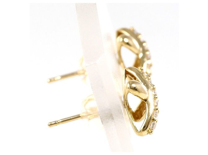 Autre Marque Pendientes de botón de oro amarillo 18K y diamantes Dorado - vista 2