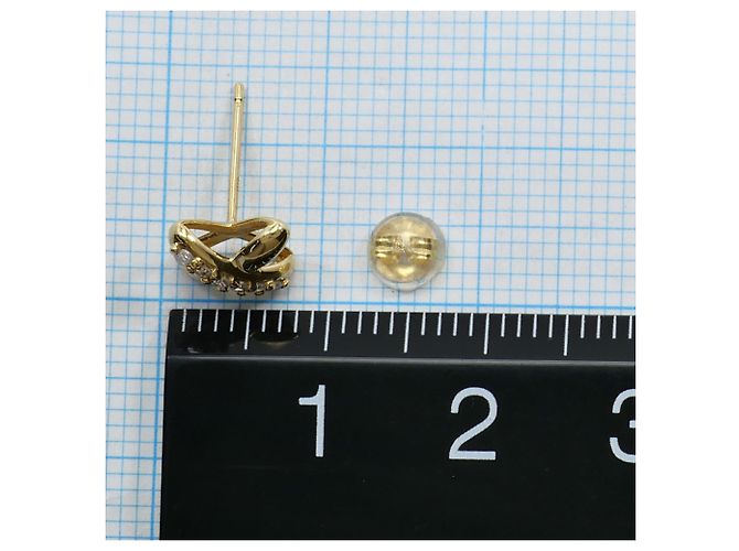 Autre Marque Pendientes de botón de oro amarillo 18K y diamantes Dorado - vista 3