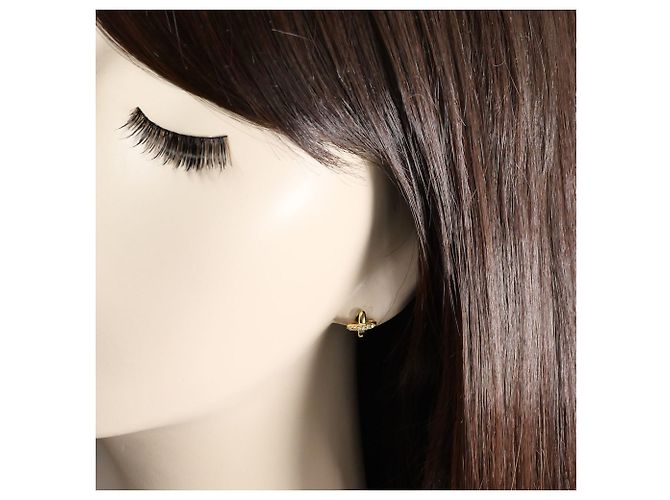 Autre Marque Pendientes de botón de oro amarillo 18K y diamantes Dorado - vista 4