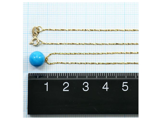 Autre Marque Colar em ouro amarelo 18K com turquesa Dourado - vista 4