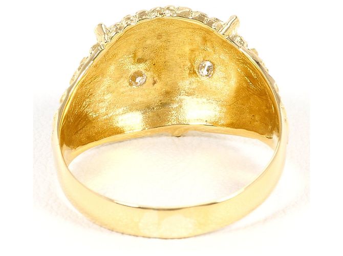 Autre Marque Anello a fascia in oro giallo 18K con diamante D'oro - vista 4