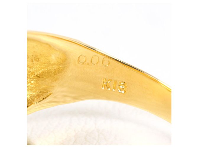Autre Marque Anello a fascia in oro giallo 18K con diamante D'oro - vista 5