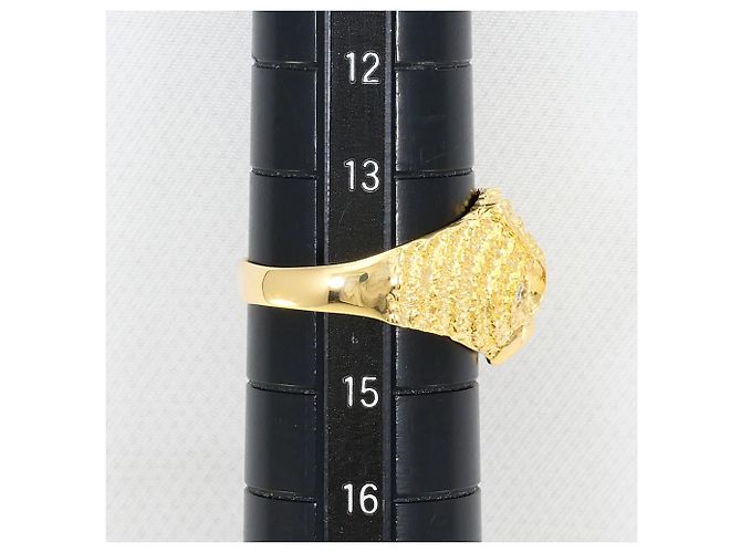 Autre Marque Anello a fascia in oro giallo 18K con diamante D'oro - vista 7