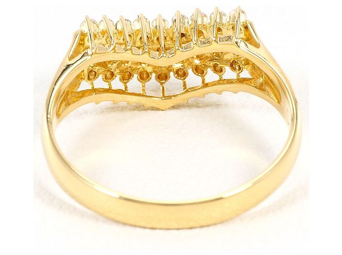 Autre Marque Bague alliance en or jaune 18K avec diamant Doré - vue 4