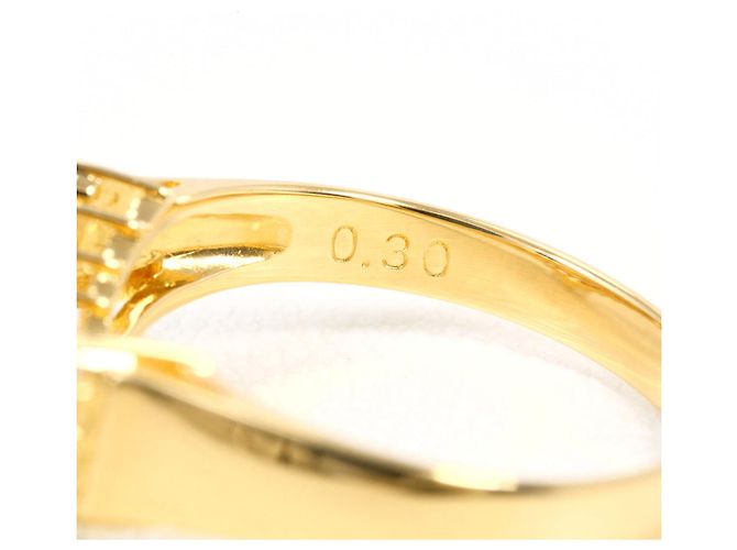 Autre Marque Bague alliance en or jaune 18K avec diamant Doré - vue 5