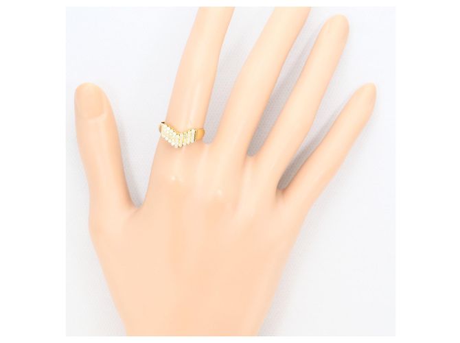 Autre Marque Bague alliance en or jaune 18K avec diamant Doré - vue 7