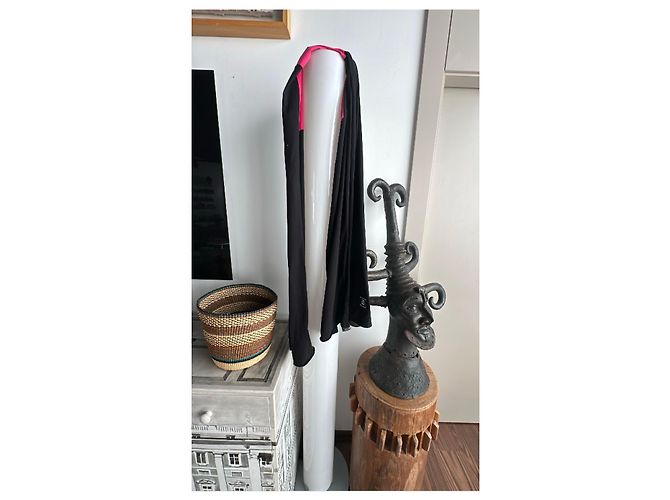 Autre Marque Cachecol asimétrico Plu preto e fúcsia Rosa - vista 2