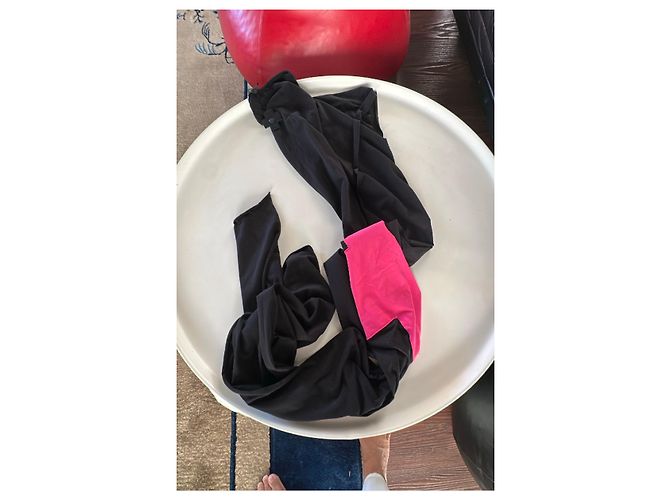 Autre Marque Cachecol asimétrico Plu preto e fúcsia Rosa - vista 3