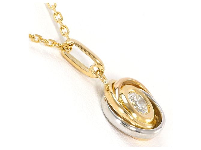 Autre Marque Platin- und Goldcollier mit Diamanten Golden - Ansicht 2