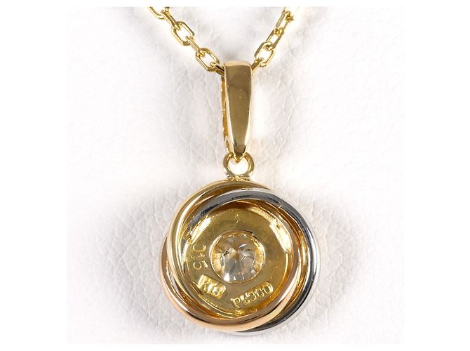 Autre Marque Platin- und Goldcollier mit Diamanten Golden - Ansicht 3