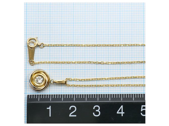 Autre Marque Platin- und Goldcollier mit Diamanten Golden - Ansicht 4