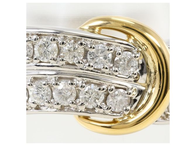 Autre Marque Ehering aus 18K Gelbgold und Platin mit Diamant Golden - Ansicht 2