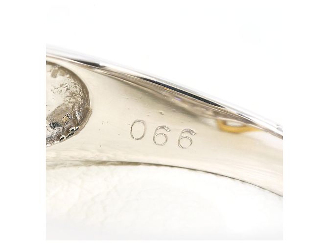 Autre Marque Ehering aus 18K Gelbgold und Platin mit Diamant Golden - Ansicht 6