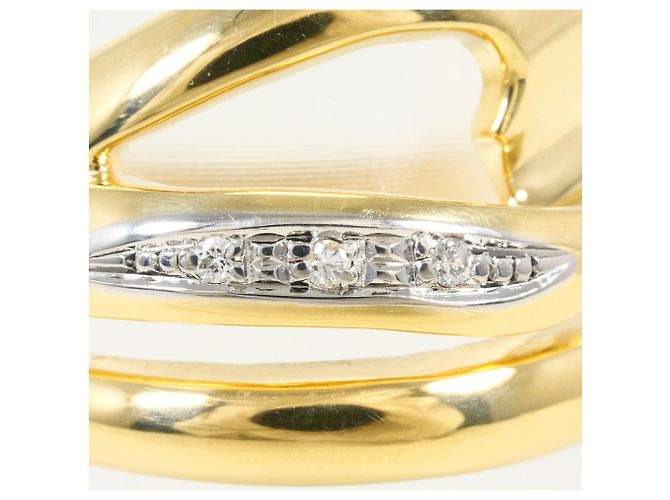 Autre Marque Ehering aus Platin und Gelbgold mit Diamant Golden - Ansicht 2