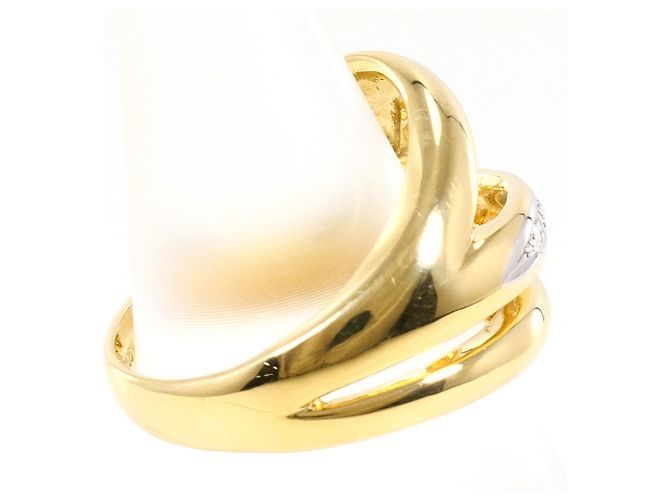 Autre Marque Ehering aus Platin und Gelbgold mit Diamant Golden - Ansicht 3