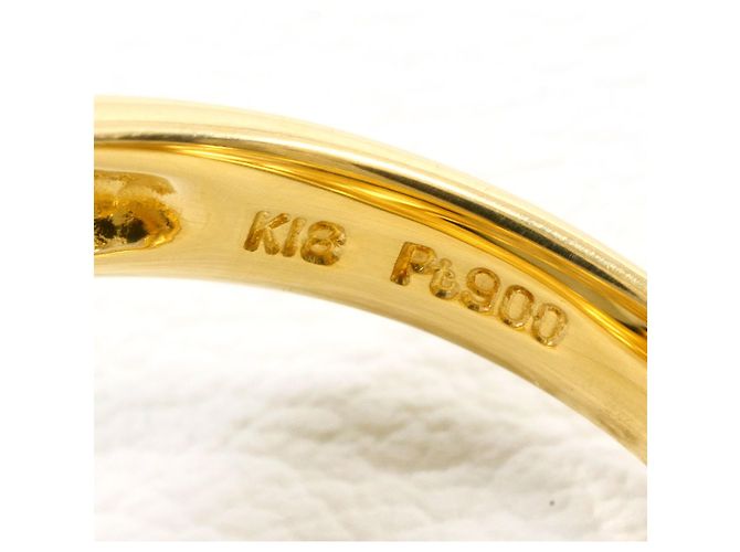 Autre Marque Ehering aus Platin und Gelbgold mit Diamant Golden - Ansicht 5