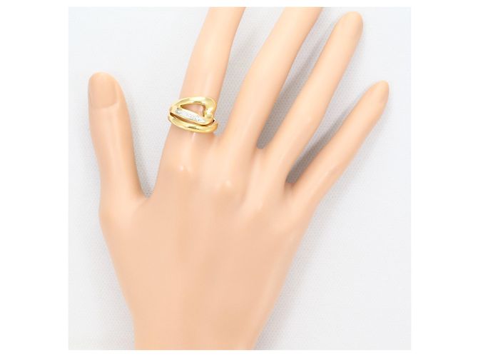 Autre Marque Ehering aus Platin und Gelbgold mit Diamant Golden - Ansicht 7