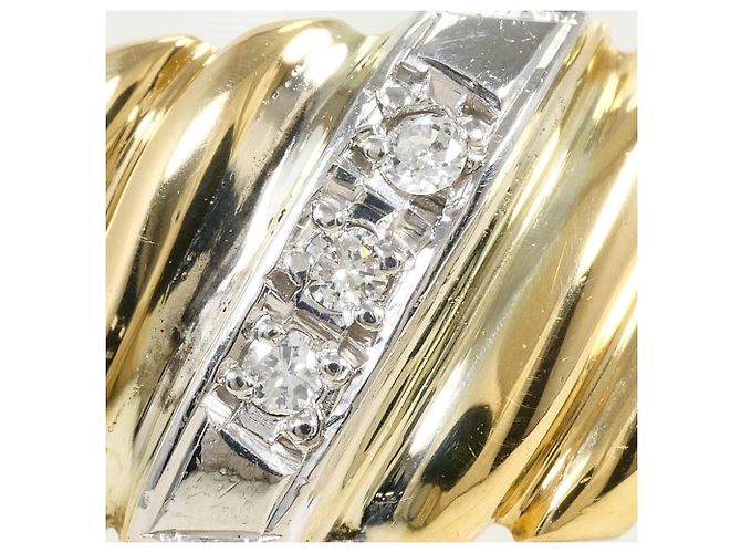Autre Marque Ehering aus 18K Platin und Gelbgold mit Diamant Golden - Ansicht 2