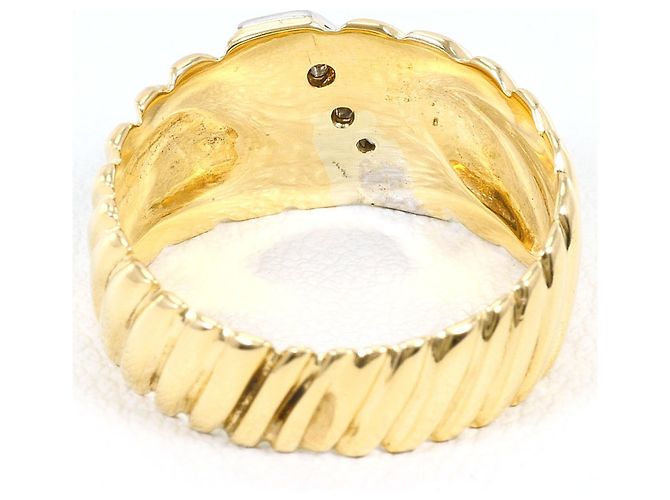 Autre Marque Ehering aus 18K Platin und Gelbgold mit Diamant Golden - Ansicht 4