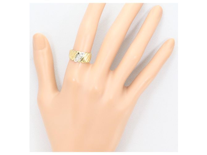 Autre Marque Ehering aus 18K Platin und Gelbgold mit Diamant Golden - Ansicht 6