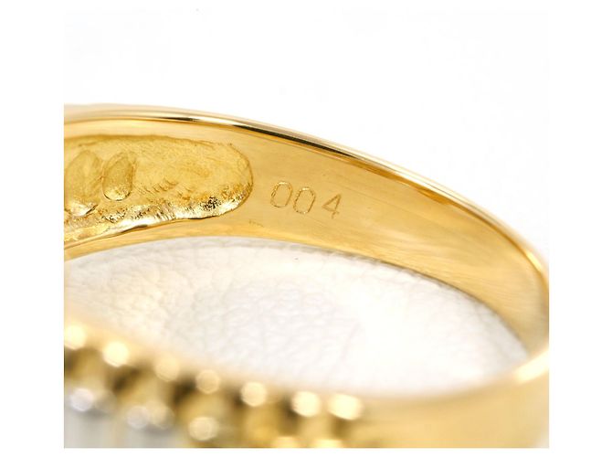 Autre Marque Anello fede in oro giallo 18K e platino con diamanti D'oro - vista 5