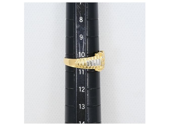 Autre Marque Anello fede in oro giallo 18K e platino con diamanti D'oro - vista 7