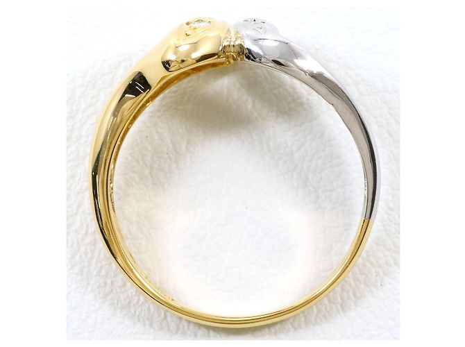 Autre Marque Anello fede in platino PT850 e oro giallo 18K con diamante D'oro - vista 2