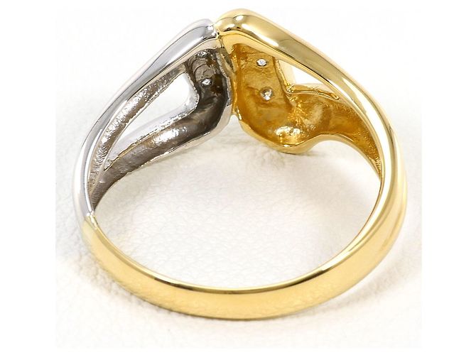 Autre Marque Anello fede in platino PT850 e oro giallo 18K con diamante D'oro - vista 3
